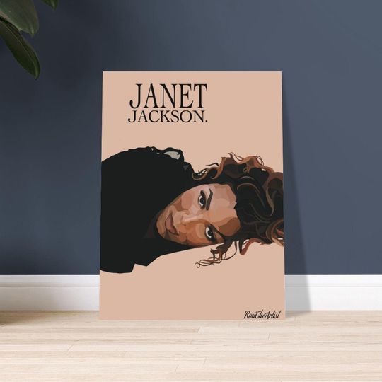 Janet Jackson Poster - R & B Poster - Home Decor - Vintage Digital Portrait - Classic Janet Jackson Poster