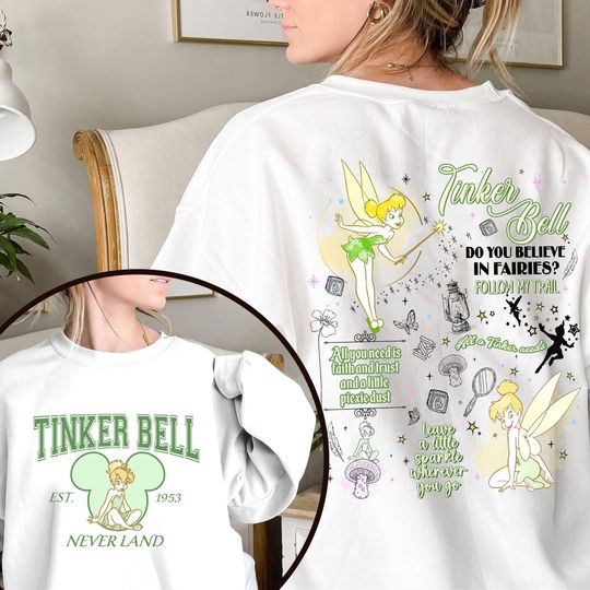 Vintage Tinkerbell Sweatshirt| Tinkerbell 1953 Neverland Shirt | Tinkerbell Peter Pan Shirt | Family Trip | Magic Kingdom Shirt