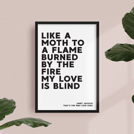 That's the Way Love Goes , Janet Jackson  Wall Art, Love, Birthday Gifts, Home Decor, Fan gifts, unframed poster