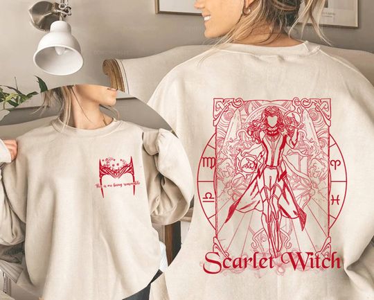 Vintage Scarlet Witch Sweatshirt| Wanda Maximoff Shirt | Wandavision Shirt | Avengers Team Shirt | Superhero Shirt | Family Trip Group Tee