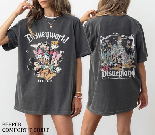 Retro DisneyWorld Est 1971 Shirt, Vintage Disney Florida Shirt, Disney Family Shirt, Magic Kingdom Shirt, Crew Neck Tee, Mouse and Friends