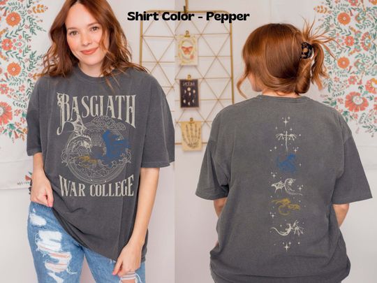 Fourth Wing Double-Sided Shirt, Basgiath War College Shirt, Basgiath War College Gift, Fourth Wing Shirt, Bookish Dragon Rider Shirt