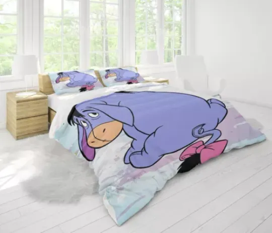 I'm Fall In Love With Eeyore Donkey Winnie The Pooh Characters Bedding Set, Disney Bedding Set, Fan Gift, Love Pooh Bear Bed Set, Funny Gift Ideas