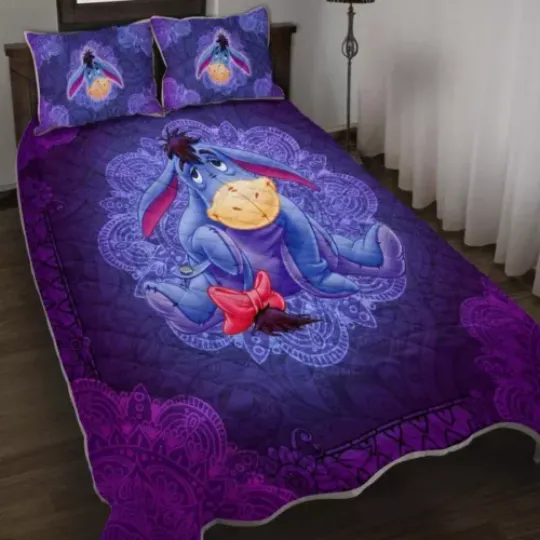 Eeyore Winnie The Pooh Disney Bedding Set, Fan Gift, Funny Gift Ideas, Cartoon Fan Gift, Eeyore Donkey Lovers