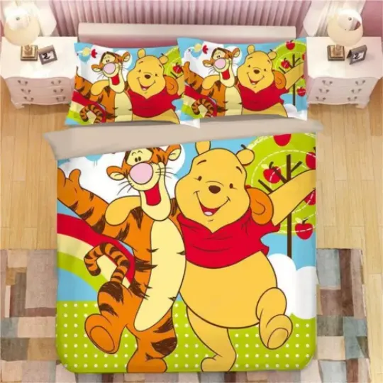 Disney-tigger-winnie-the-pooh-bedding-set Quilt Duvet Cover Set Children Full Bedding Set