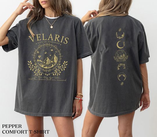 Velaris T-shirt, Gold Print, Original Design, Velaris Shirt, City of Starlight, The Night Court, Sjm Merch, City Of Starlight