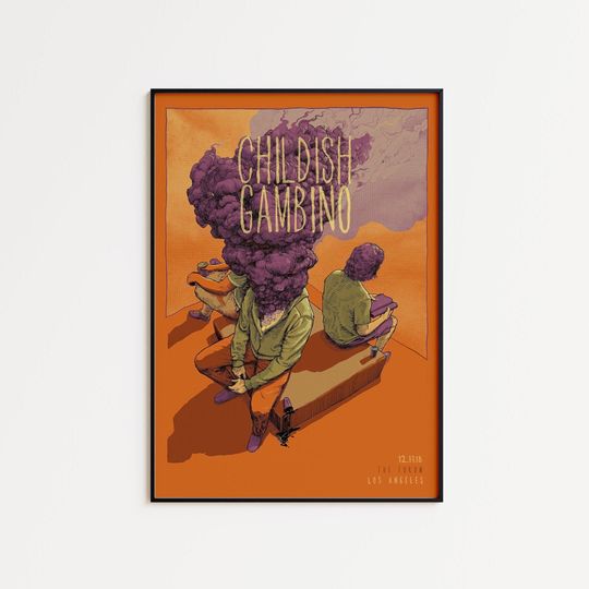 Childish Gambino Poster The Forum in Los Angeles - Framed Wall Art, Perfect Birthday and Christmas Gift, Unique Gift for Music Lover