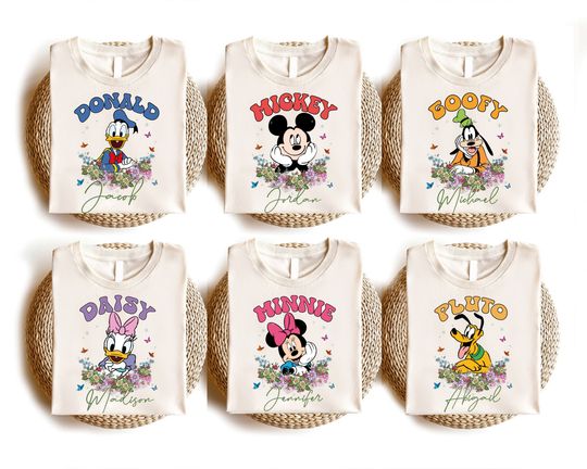Disney Mickey Friends Matching Shirt, Disney Family Floral Shirt, Minnie Mouse Shirt, Disney Epcot Trip Shirt, Daisy & Donald Duck Shirt