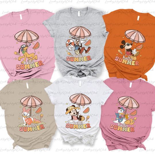 Personalized Mickey & Friends Summer Shirt, Disney Coconut Girl Shirt, Beach Vibes Outfits, Tropical Epcot Family Trip Shirt, Disney Summer