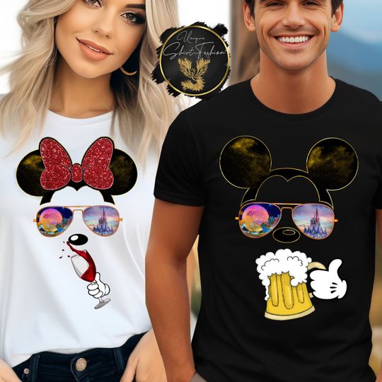 Disney Cheers Beers and Mickey Ears, Drinking Around the World shirts, Epcot Food and Wine Fest, Mickey Beers and Wine shirts