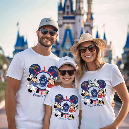 Custom Disney Dream Magical Fantasy Cruise Shirt, Disney Cruise 2024 Shirts, Disney Trip Shirt, Disney Family Custom Name Tee, Disney