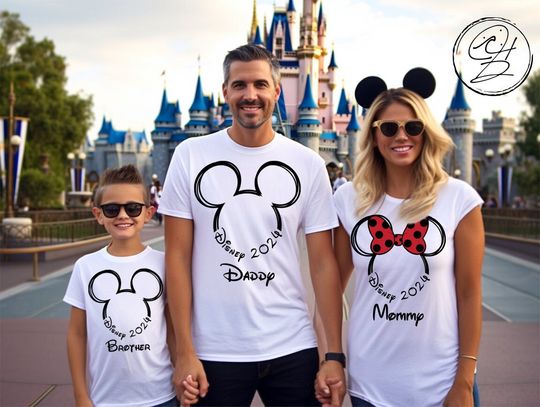 Disney Family Shirt, Disney Trip 2024, Custom Family Disney T-Shirts, Minnie Mouse Tees, Matching Disney Group Shirt, Disney Clothes