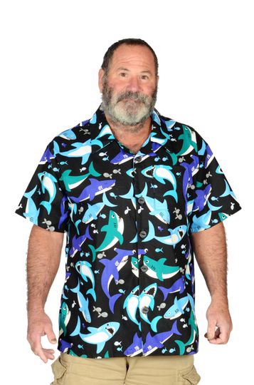 Shark Attack Pattern- Hawaiian Shirt | Comfortable Summer Vacay Shirt | Beaching outfit | For Unisex