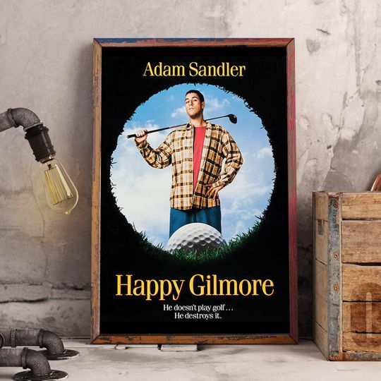 Adam Sandler Wall Art For Room Decor | 90s Movie Wall Decor | Happy Gilmore Movie Canvas Poster