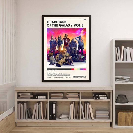 Guardians Of The Galaxy Vol 3 Poster | Baby Groot Star Lord Poster | Rocket Raccoon Drax Gamora Minimal Poster | Superhero Poster