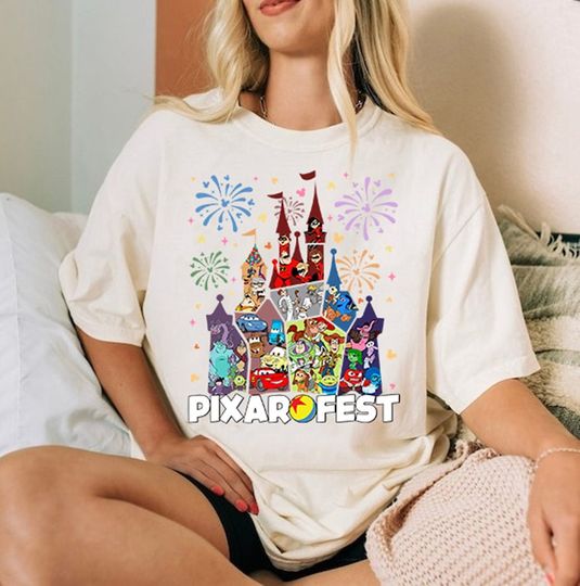Disneyland Castle Pixar Fest Characters Shirt, Inside Out Monster Inc Toy Story Shirt