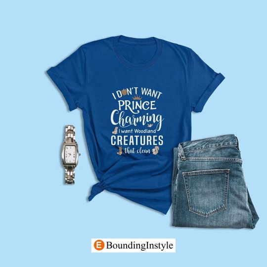 Snow White I Don't Want Prince Charming Shirt, Animal Kingdom Disney Shirt, Disney Clothing, Summer Casual Cotton Couple Matching Shirt, Short Sleeve Shirt for Men, Women and Kids
