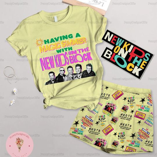 NK on The Block Pajamas, The Magic Summer Tour Baseball Shirt, NKOT Block Concert Shirt Shorts Set, NKOT Block Concert Shirt, NKOT Block Shorts