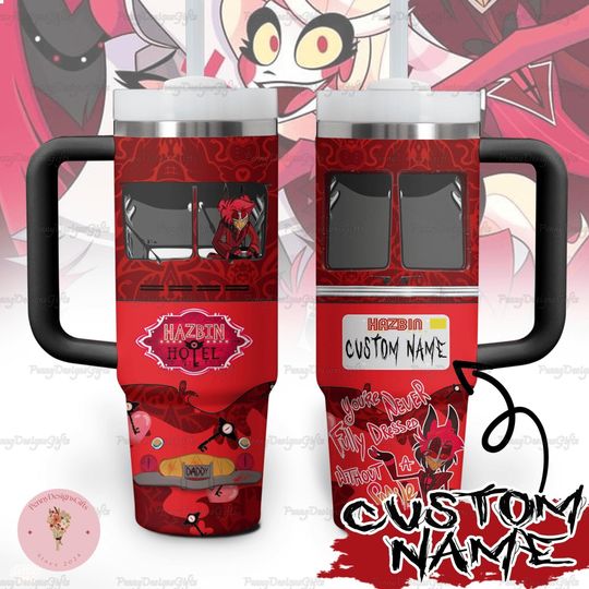 Hazbin Hotel Tumbler 40 oz, Alastor Stainless Tumbler, Custom Alastor Insulated Tumbler, Hazbin Hotel Tumbler Cup, Coffee Tumbler