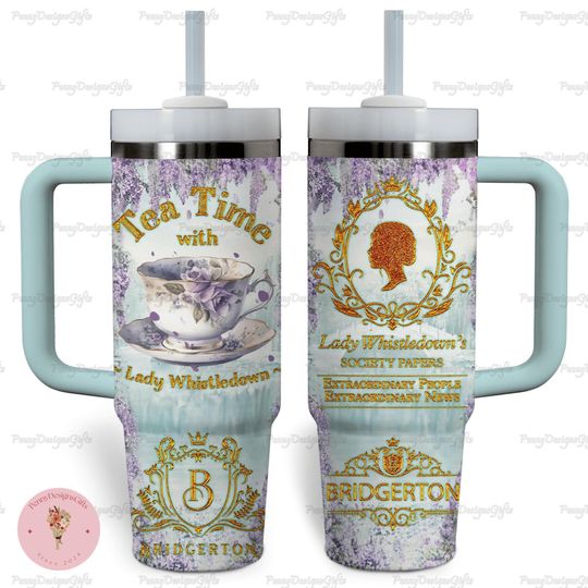 Spill The Tea Lady Whistledow Tumbler, Bridgerton Tumbler 40oz, Lady Whistledowns Steel Tumbler, Daphne Bridgerton Stainless Tumbler