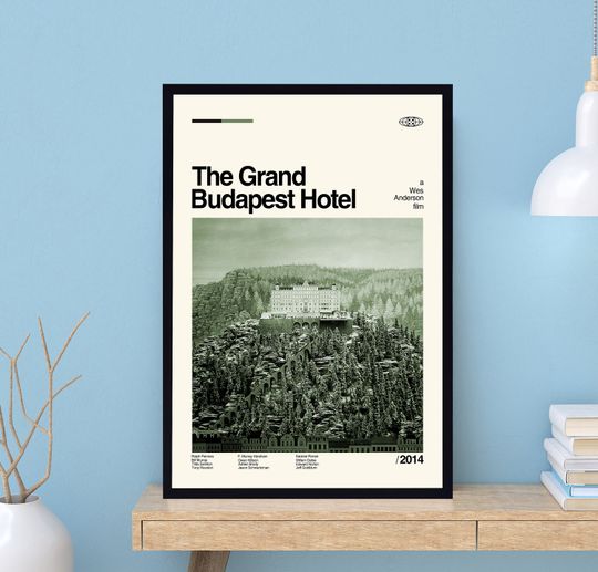 The Grand Budapest Hotel Poster, Wes Anderson, Movie Poster, Vintage Poster, Modern Art, Midcentury Poster, Film Poster, Wall Decor