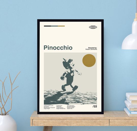 Pinocchio Poster, Pinocchio Movie, Robert Zemeckis, Movie Poster, Minimalist Wall Art, Home Decor, Custom Poster, Wall Art Print