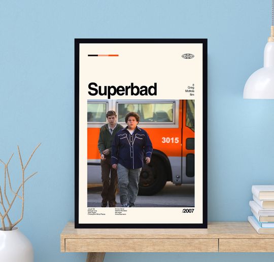 Superbad Poster, Superbad Print, Greg Mottola, Retro Movie Poster, Minimalist Art, Vintage Poster, Modern Art, Wall Decor, Home Decor