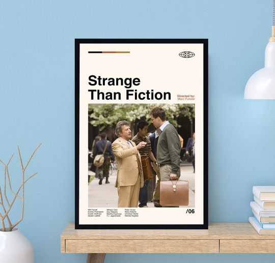 Stranger Than Fiction Movie Poster, Marc Forster, Retro Poster, Midcentury Art, Minimalist Art, Vintage Poster, Movie Print, Wall Decor