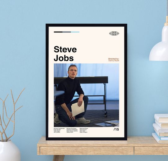 Steve Jobs Poster, Steve Jobs Print, Danny Boyle, Retro Poster, Midcentury Art, Minimalist Art, Vintage Poster, Modern Poster, Wall Decor