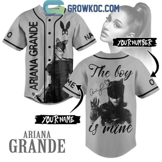 Personalized Ariana The Boy Is Mine Catwoman Baseball Jersey, 2024 Music Concert Merch, Summer Clothing, Gift for Fans, Funny Gift Idea