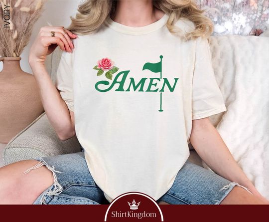 Amen Masters Golf Comfort Colors Shirt, Masters Golf Azalea Shirt, Golf Tournament Shirt, Golf Masters Party Shirt, Floral Golf Girl Shirt