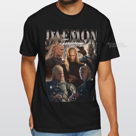 Daemon Targaryen Shirt, Retro Bootleg Tshirt, Vintage 90s Rap Tee, House of the Dragon shirt, Custom Tee From Photo, Game of Throne shirt