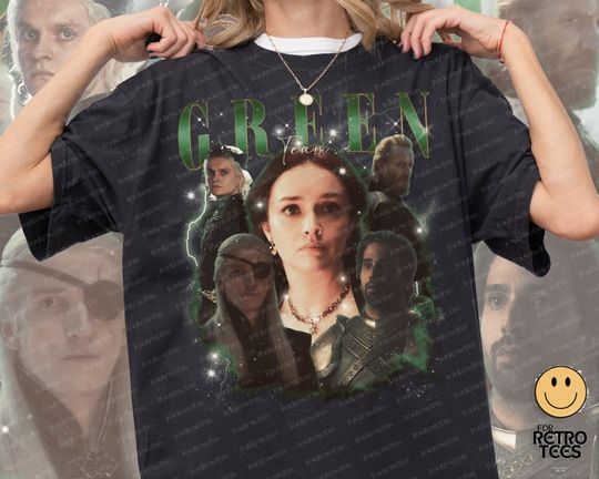 Limited House Of The Dragon, Team Green, Game Of Thrones Vintage Y2K T-Shirt, Gift For Women and Man, Bootleg Homage Unisex T-Shirt
