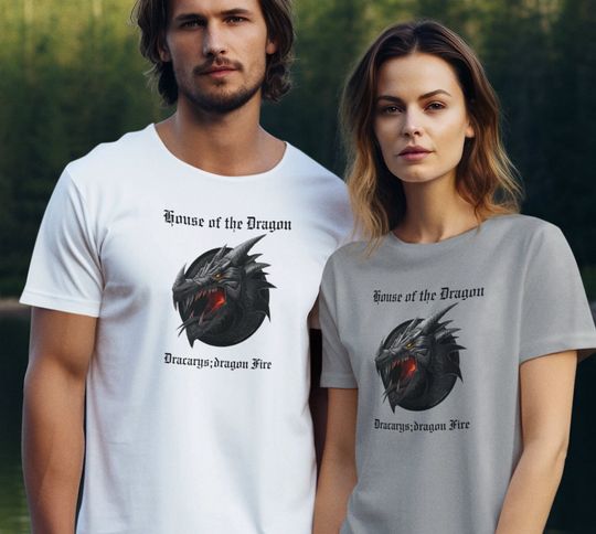 House of the Dragon/Team Black/Targaryen/Thrones Fans/GOT/Rhaenyra/Dracarys/Dragon Lovers/Tv Series/Dragon Riders/Unisex Heavy Cotton Tee