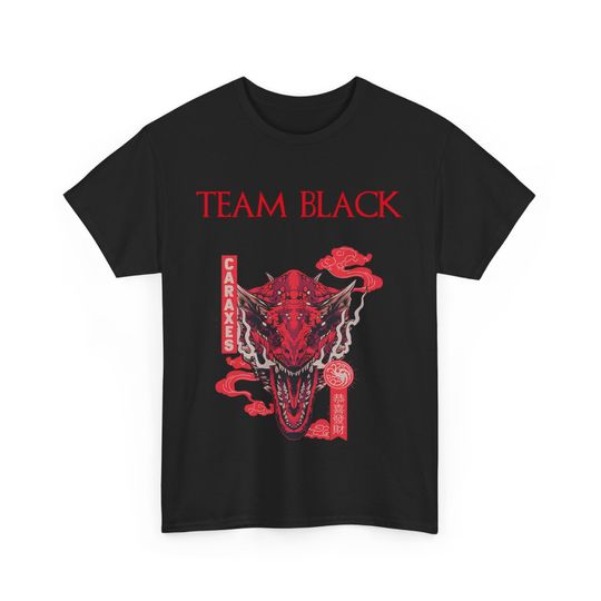 Caraxes Unisex Heavy Cotton T-Shirt - House of the Dragon | Team Black unisex short sleeves graphic T-shirt, trending shirt