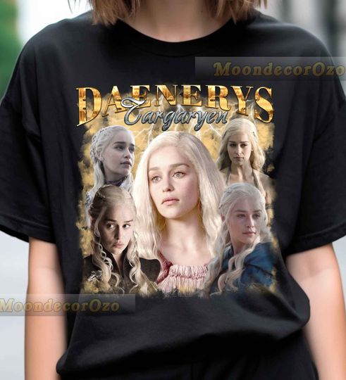 Limited Vintage Daenerys Targaryen Tshirt, Daenerys Targaryen Hoodie, Daenerys Targaryen Sweatshirt, Rock Style Bootleg Tee