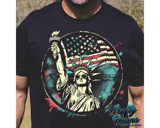 4th of July Shirt, Patriotic Shirt, Statue Of Liberty Shirt, Vintage Shirt, Retro Fourth Of July Shirt, USA Shirt, Distressed Grunge American Shirt