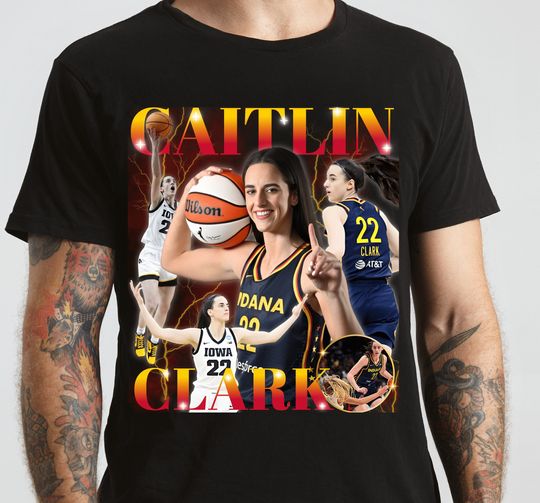 Caitlin Clark Retro Throwback Unisex T-shirt | 90s Style | WNBA Indiana Fever Fan Shirt | University of Iowa Superstar Caitlin Clark