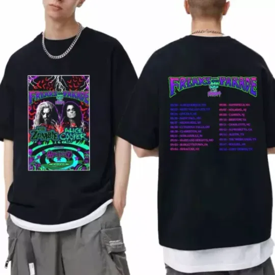 Rob Zombie and Alice Cooper’s 2024 Tour Shirt, Tour 2024 T-Shirt, Rob Zombie Merch, Concert 2024 T-shirt, Music Tour 2024 Shirt, Gift For Fan