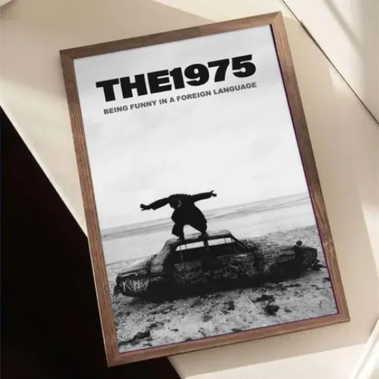 The 1975 Being Funny In A Foreign Language Poster, Retro Poster, Midcentury Art, Minimalist Art, Vintage Poster, Modern Poster, Wall Decor