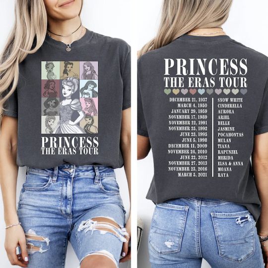 Princess Eras Tour Bella Canvas Shirt, Disney Princess Tour Shirt, Disney Princess Characters Shirt, Disney Girl Trip Shirt,Disneyland Shirt