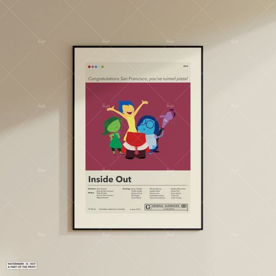 Inside Out Poster | Pete Docter | Minimalist Movie Poster | Custom Movie Posters | Wall Art Print | Home Decor