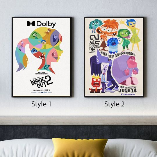 Inside Out Characters Gallery Wall - Nursery Room Wall Art Decor - Kids Room Posters - Watercolor Wall Art - Joy, Sadness, Anger, Disgust