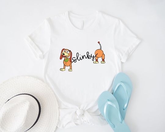 Slinky Dog Cotton Shirt, Comfortable Short Sleeve Sports Tee for Men, Women, Kids - Trending Street Fashion