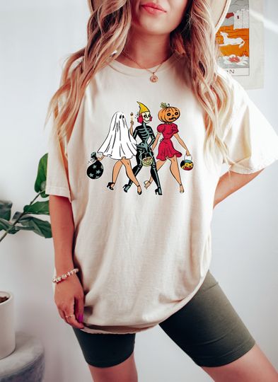 90s Halloween cotton tee, Graphic Tshirt for men, women, Unisex, Trending Gifts