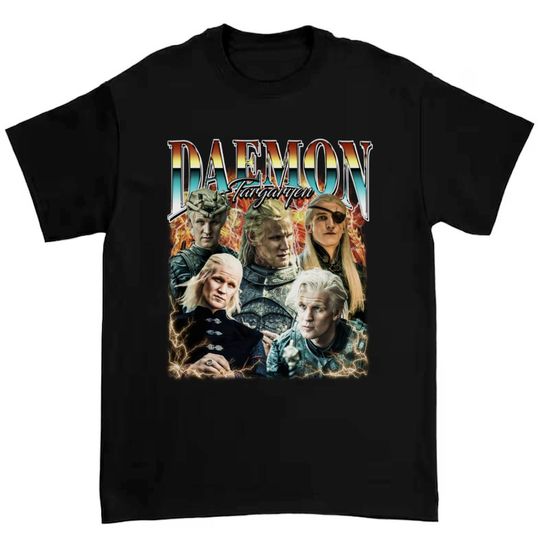 Daemon Targaryen Shirt, Vintage 90s Rap Tee, House of the Dragon shirt Game of Throne shirt, unisex short sleeves graphic T-shirt, trending shirt
