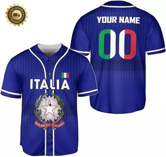 Personalized Italia Baseball Jersey, Italian Shirts for Men
