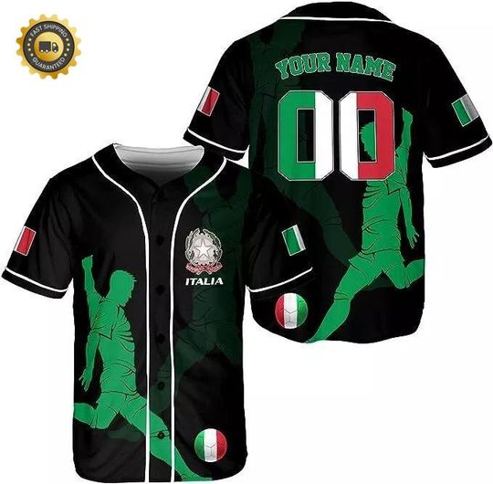 Personalized Italia Baseball Jersey, Italian Shirts for Men