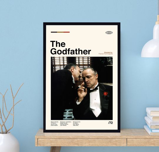 The Godfather Poster, Francis Ford Coppola, Retro Movie Poster, Minimalist Art, Vintage Poster, Modern Art, Wall Decor, Home Decor