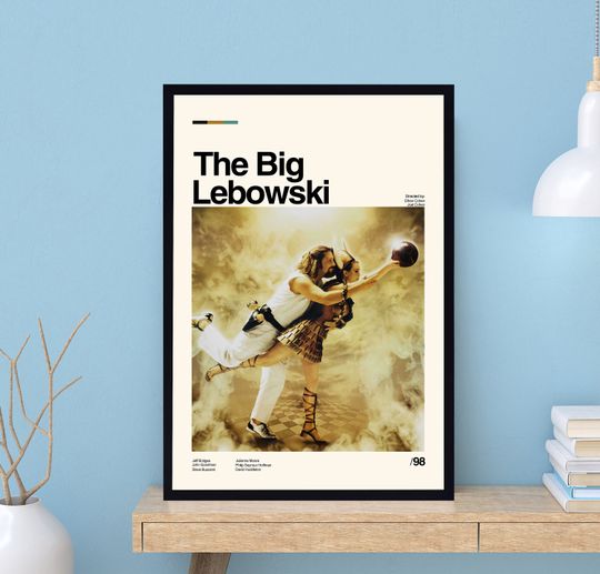 The Big Lebowski Poster, Ethan Coen, Joel Coen, Minimalist Art, Vintage Poster, Movie Poster, Movie Art, Modern Poster, Wall Decor, Dad Gift